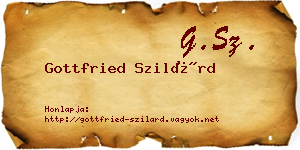 Gottfried Szilárd névjegykártya